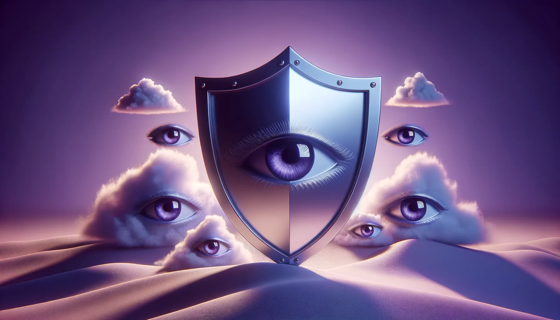 Digital shield protecting email privacy from EU surveillance with EU stars and surveillance eyes being blocked