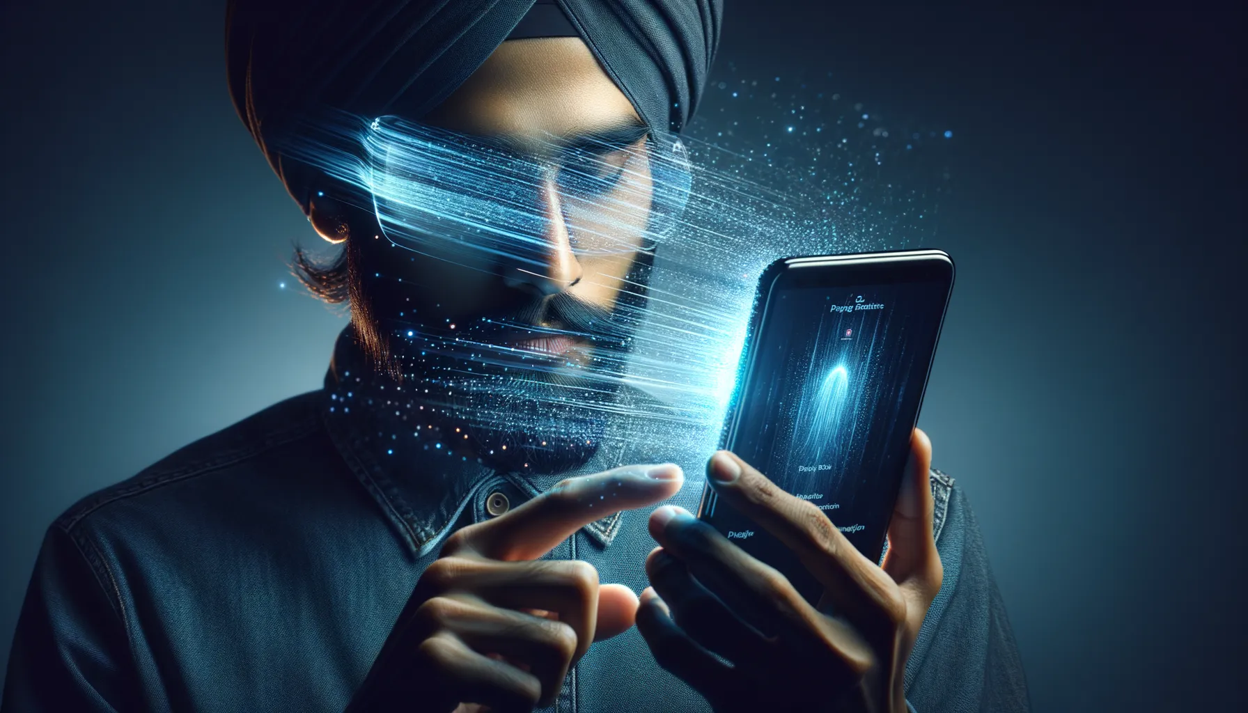 Person holding smartphone with glowing privacy shield deflecting streams of personal data