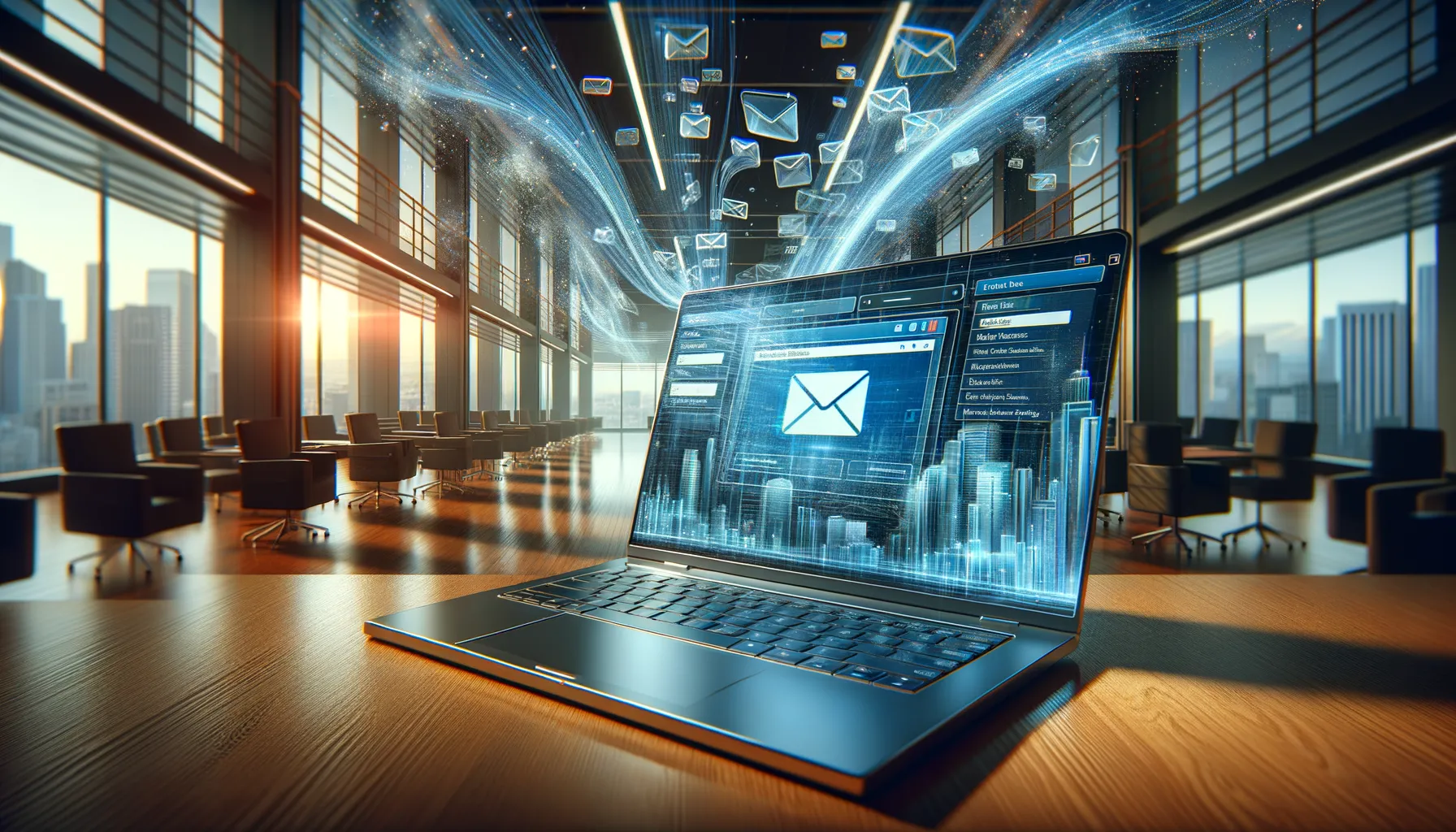 Email inbox with data collection streams flowing to multiple corporate entities