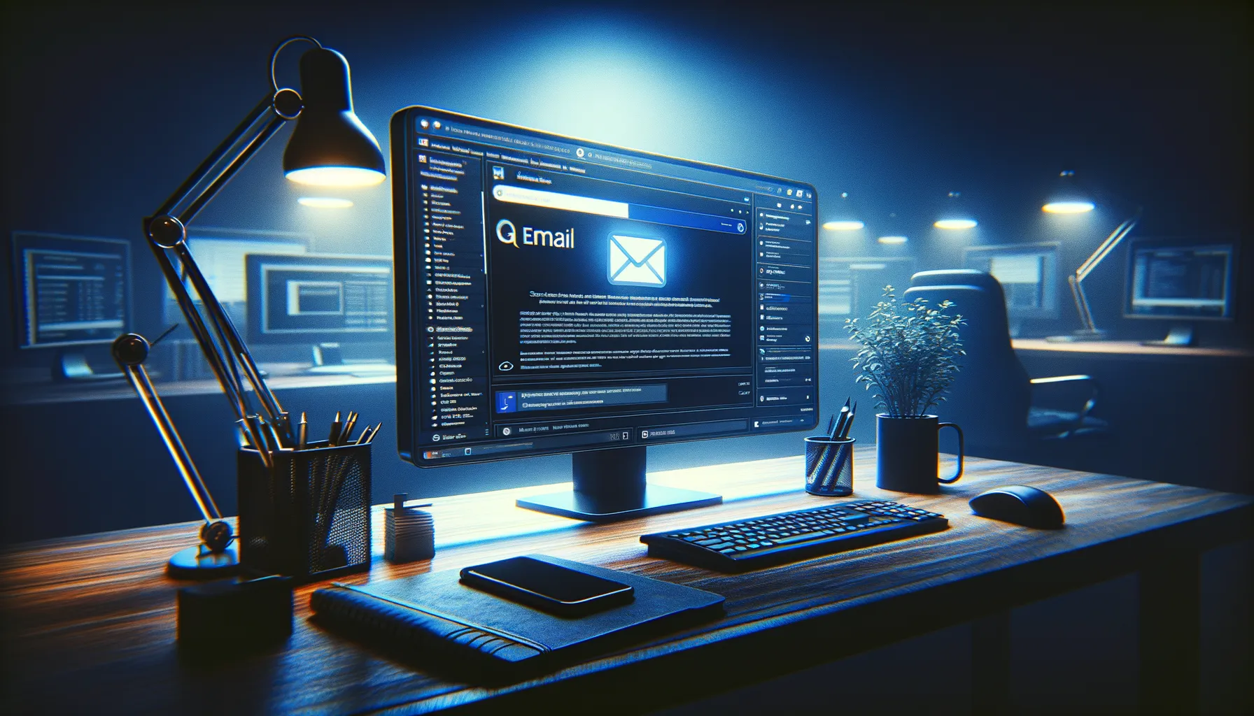 Computer monitor displaying email inbox with suspicious message from legitimate Google address