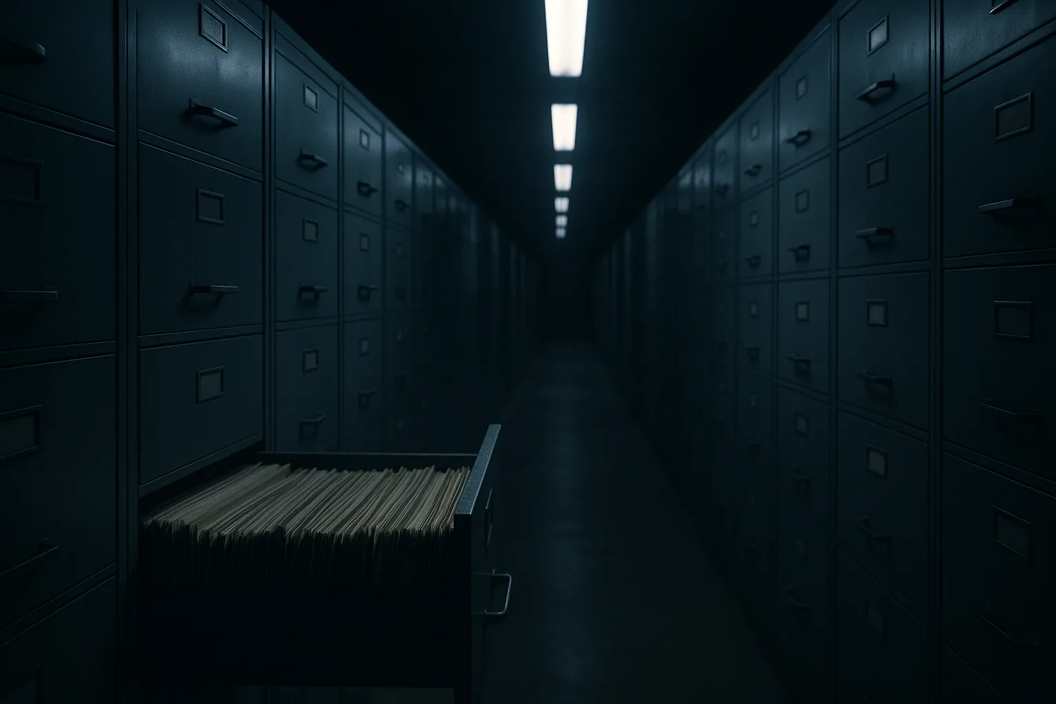 Stacks of paper utility bills, bank statements and printed records piled on a desk beside a laptop in low daylight