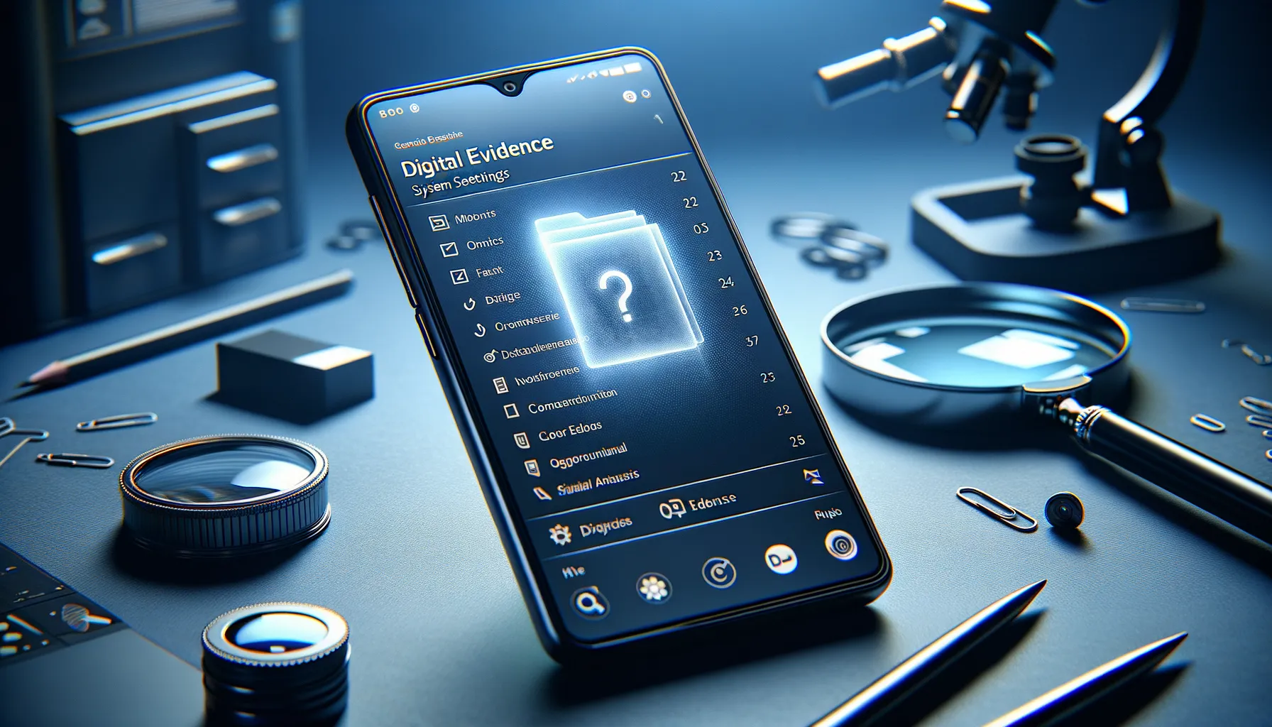 Smartphone with iOS settings and fading digital evidence folder representing forensic data loss