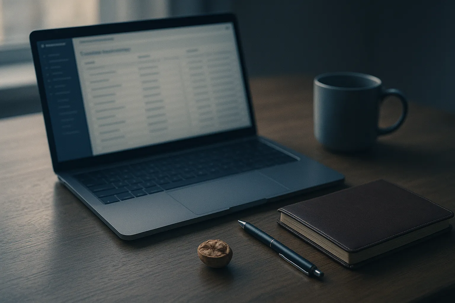 A Gmail inbox open on a laptop screen in a quiet office, illustrating a hidden Nutshell CRM tracking pixel firing inside a received sales email