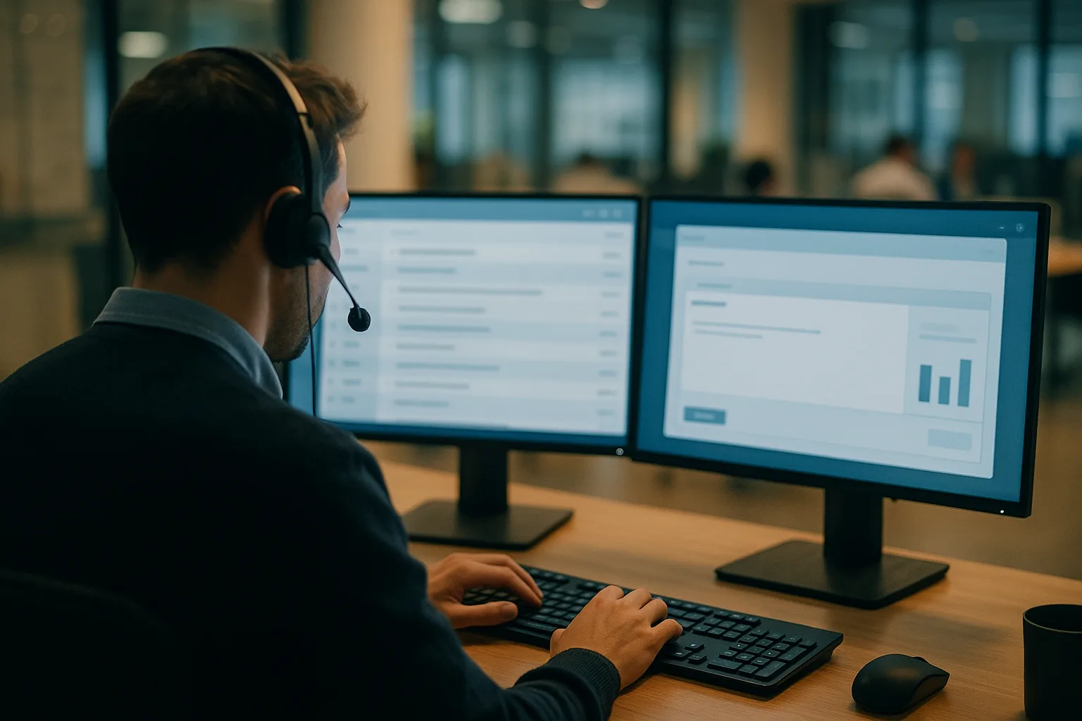 A customer support reply open on a laptop screen in a softly lit room, indigo and blue tones, representing a hidden tracking pixel inside a Zendesk email
