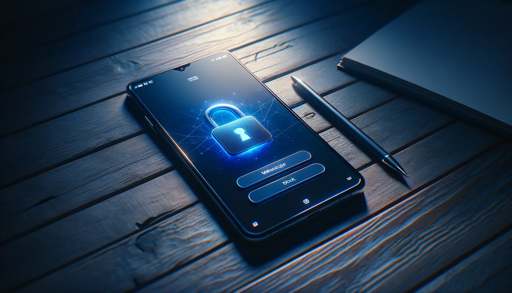 A smartphone showing a messaging app interface with a broken padlock icon symbolizing the removal of encryption protection