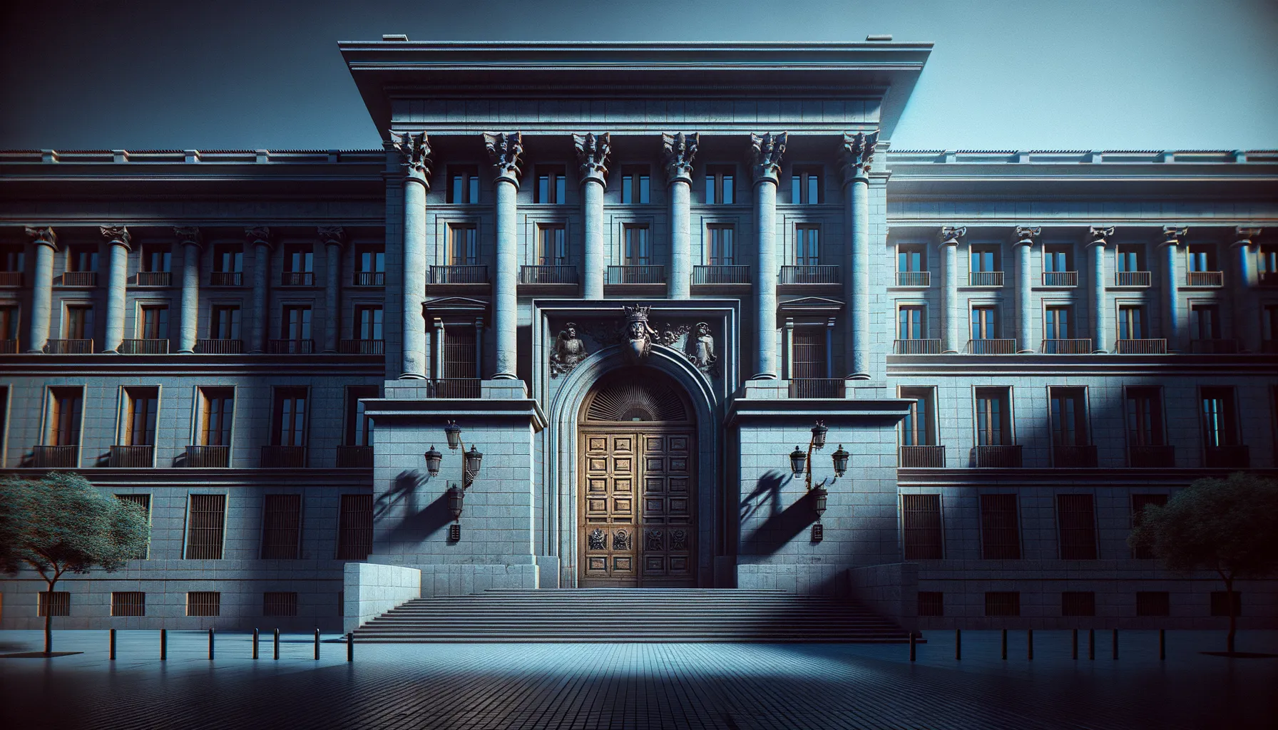 Spanish courthouse with heavy doors symbolizing a closed investigation