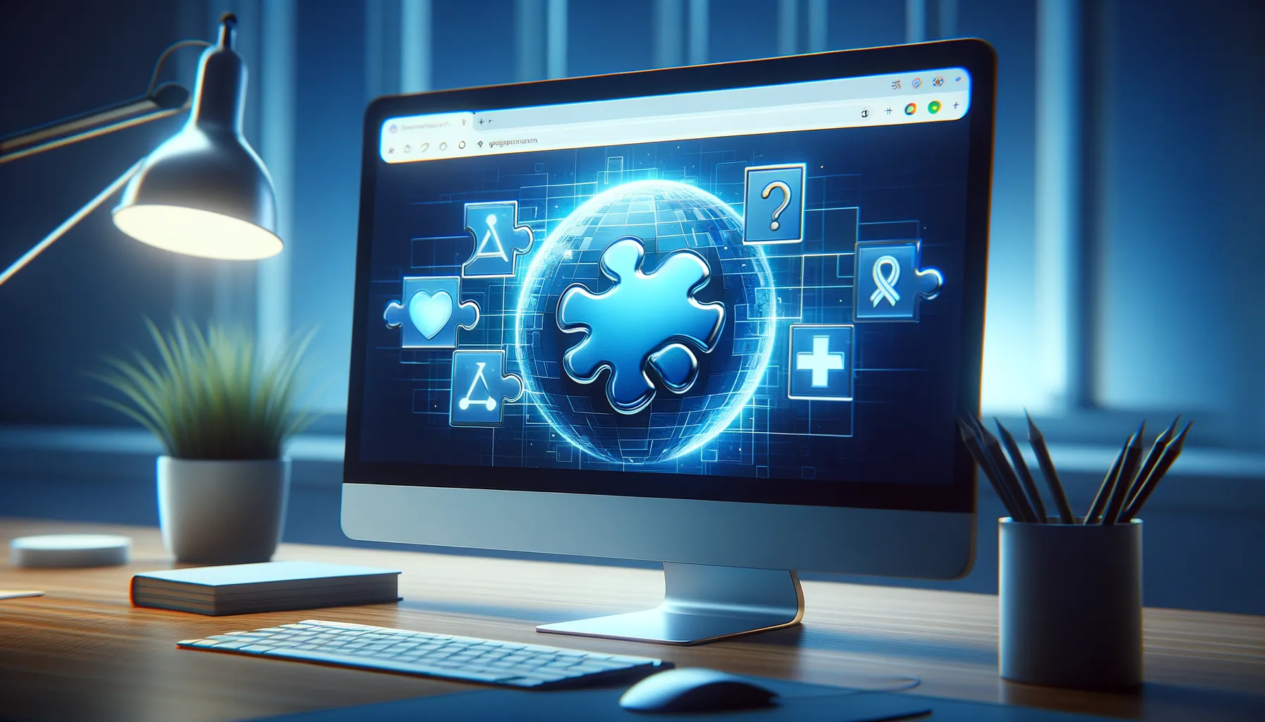Browser interface showing extension icons representing malware threat