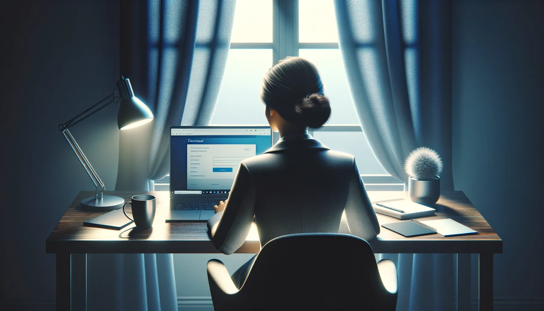 A laptop screen showing a VPN download page with a subtle digital fishing hook overlay symbolizing the trojan threat hidden in fake software